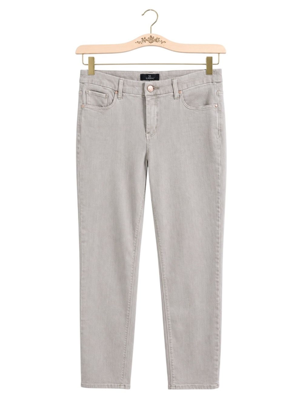 Chico’s So Slimming High Rise Ankle‎ Jeans Gray Stretch Denim Size 1 Neutral